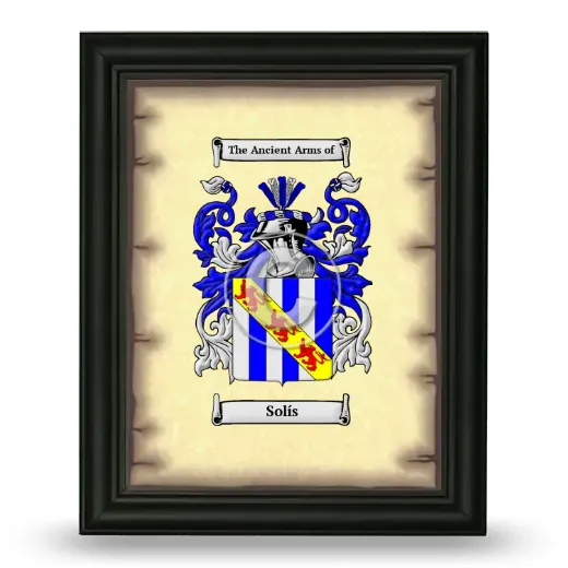 Solís Coat of Arms Framed - Black