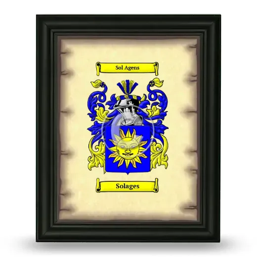 Solages Coat of Arms Framed - Black