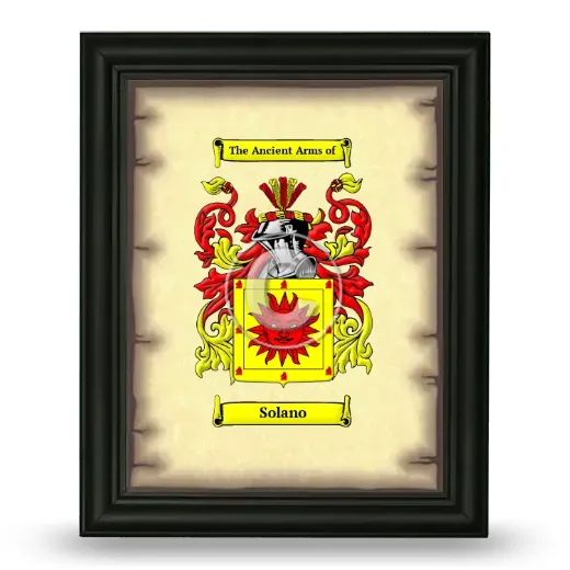Solano Coat of Arms Framed - Black