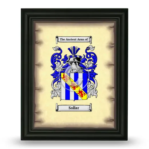 Sollar Coat of Arms Framed - Black
