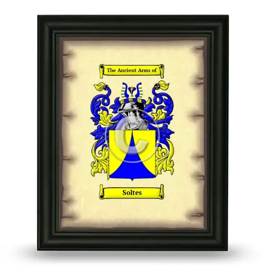 Soltes Coat of Arms Framed - Black