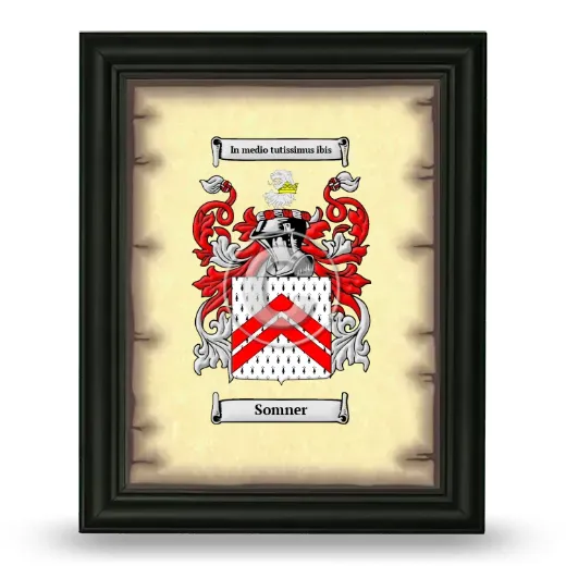 Somner Coat of Arms Framed - Black
