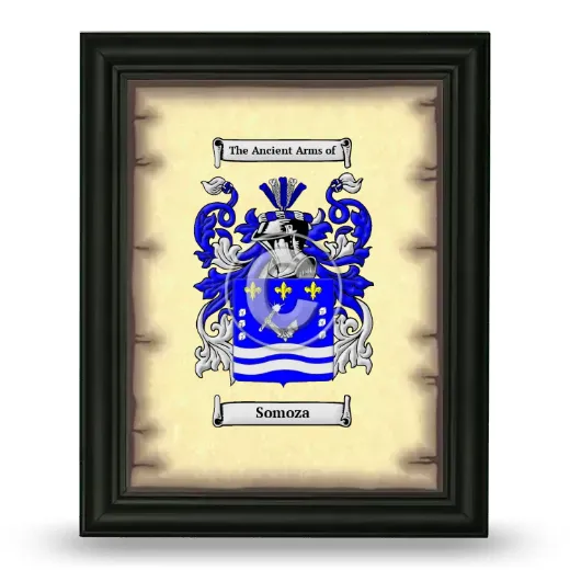 Somoza Coat of Arms Framed - Black