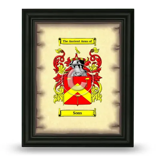 Sons Coat of Arms Framed - Black
