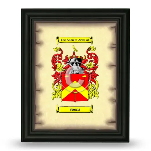 Soons Coat of Arms Framed - Black