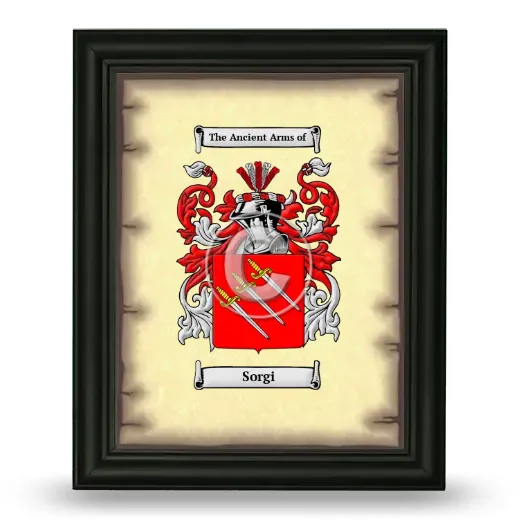 Sorgi Coat of Arms Framed - Black