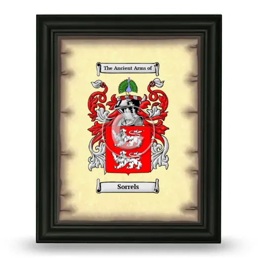 Sorrels Coat of Arms Framed - Black
