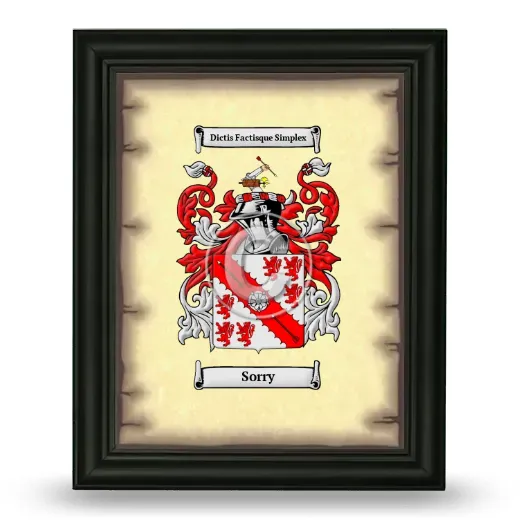 Sorry Coat of Arms Framed - Black