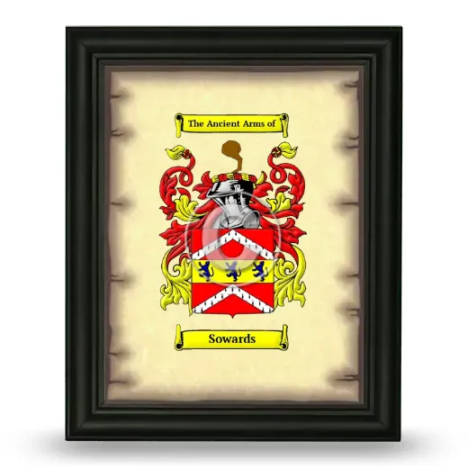 Sowards Coat of Arms Framed - Black