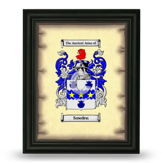 Sowden Coat of Arms Framed - Black