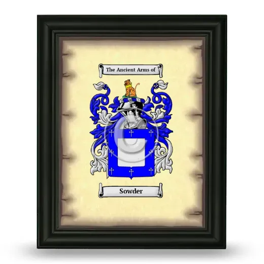 Sowder Coat of Arms Framed - Black