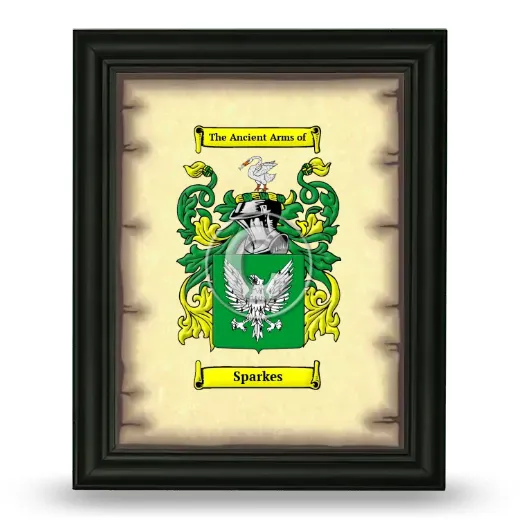 Sparkes Coat of Arms Framed - Black