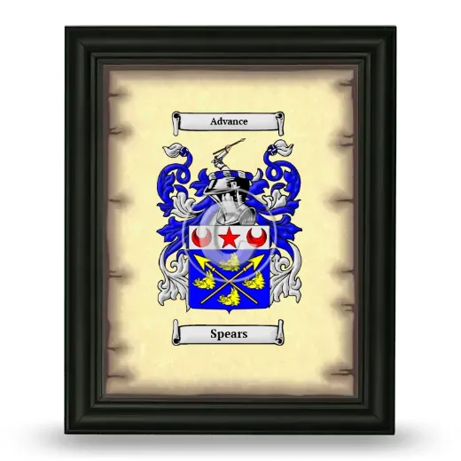 Spears Coat of Arms Framed - Black