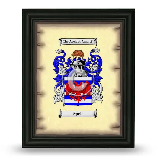 Spek Coat of Arms Framed - Black