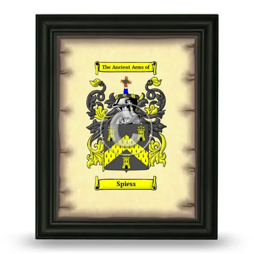 Spiess Coat of Arms Framed - Black