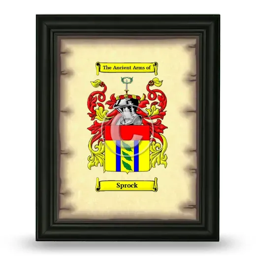 Sprock Coat of Arms Framed - Black