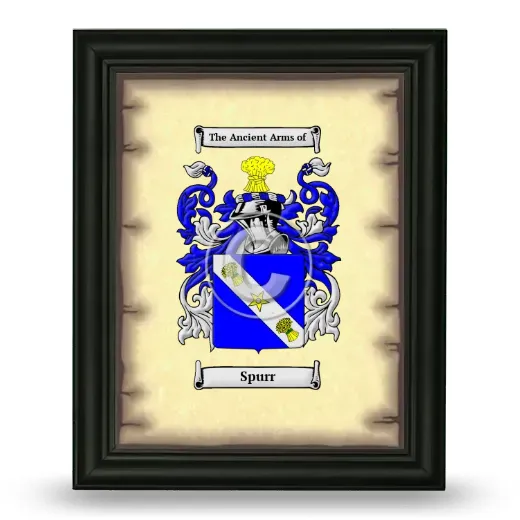 Spurr Coat of Arms Framed - Black