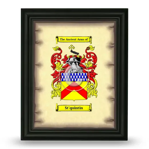 St'quintin Coat of Arms Framed - Black