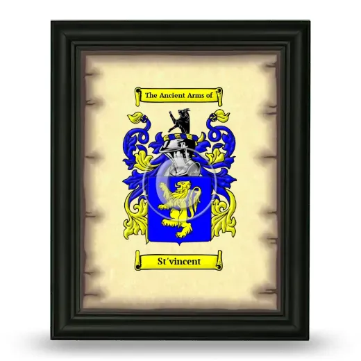 St'vincent Coat of Arms Framed - Black