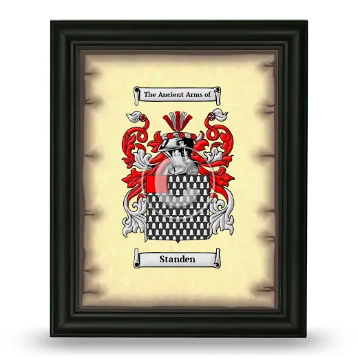 Standen Coat of Arms Framed - Black
