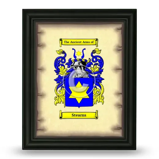 Stearns Coat of Arms Framed - Black