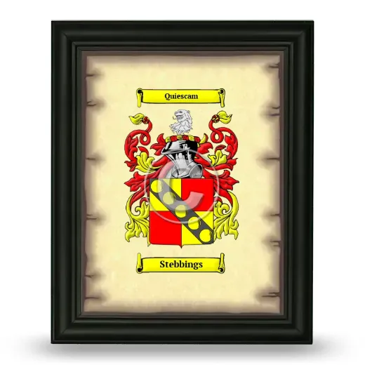 Stebbings Coat of Arms Framed - Black