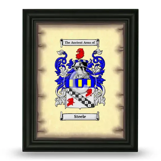 Steele Coat of Arms Framed - Black