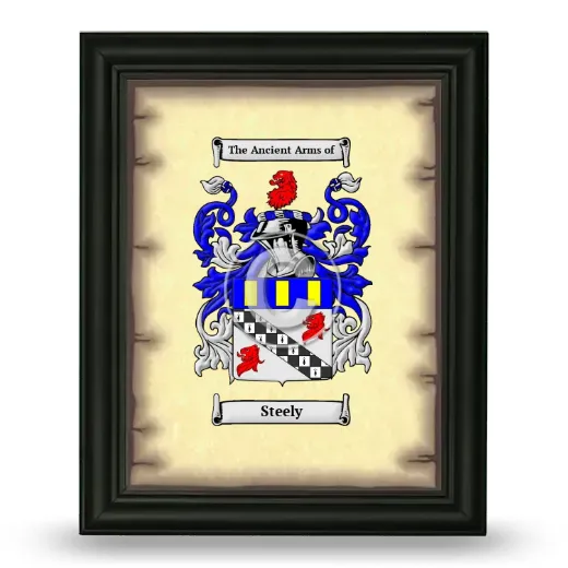 Steely Coat of Arms Framed - Black