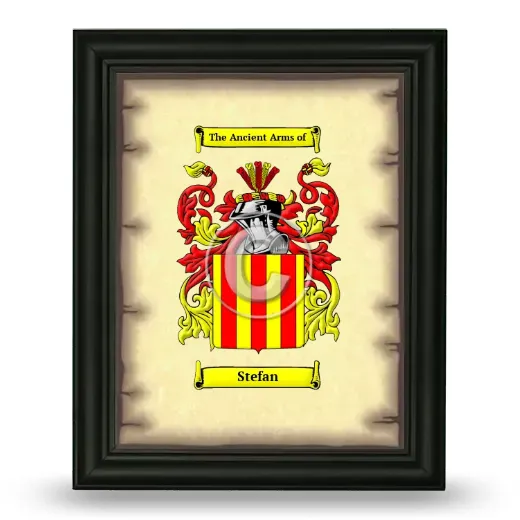 Stefan Coat of Arms Framed - Black