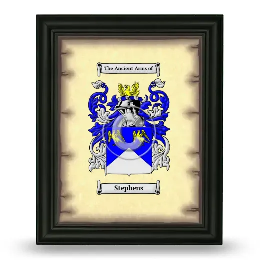 Stephens Coat of Arms Framed - Black