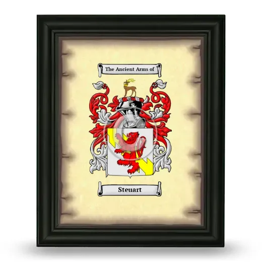 Steuart Coat of Arms Framed - Black