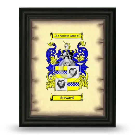 Steward Coat of Arms Framed - Black