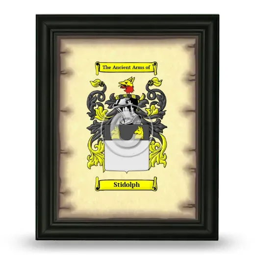Stidolph Coat of Arms Framed - Black