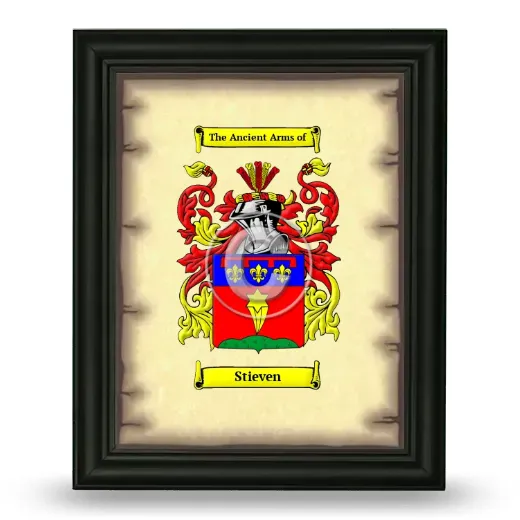 Stieven Coat of Arms Framed - Black