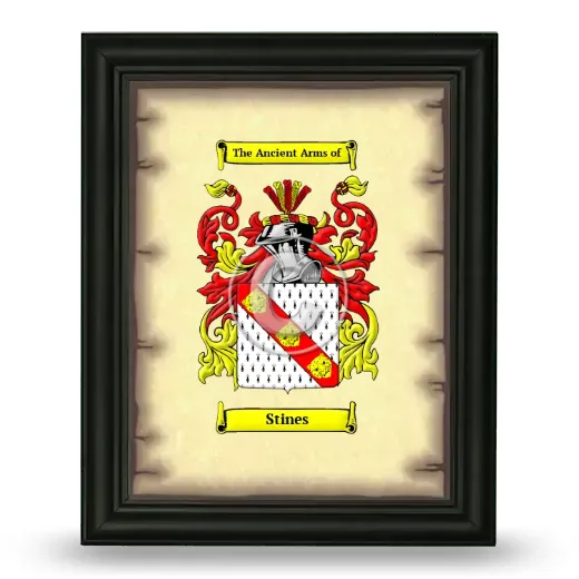 Stines Coat of Arms Framed - Black