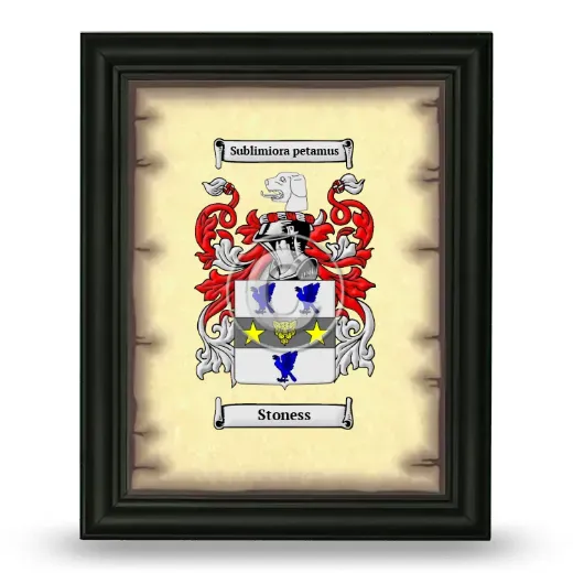 Stoness Coat of Arms Framed - Black