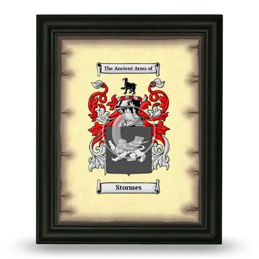 Stormes Coat of Arms Framed - Black