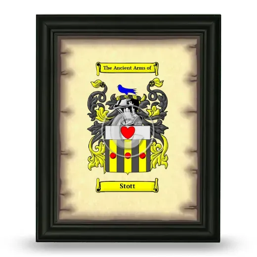 Stott Coat of Arms Framed - Black