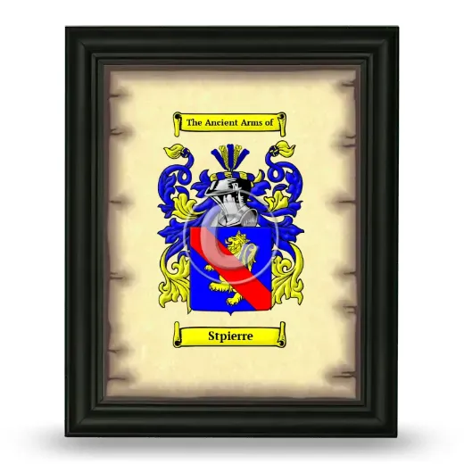 Stpierre Coat of Arms Framed - Black