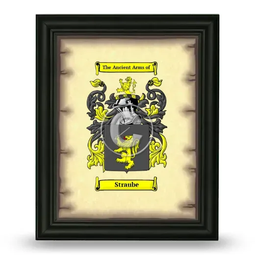 Straube Coat of Arms Framed - Black