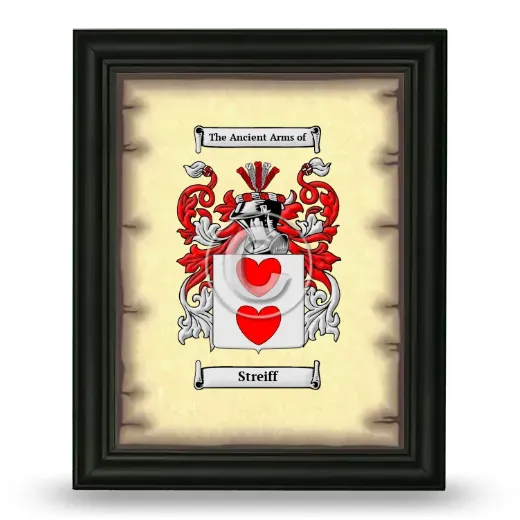 Streiff Coat of Arms Framed - Black