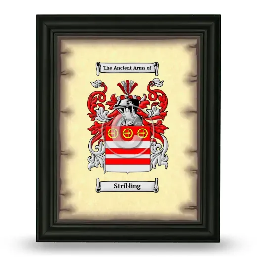 Stribling Coat of Arms Framed - Black