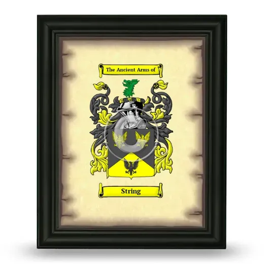 String Coat of Arms Framed - Black