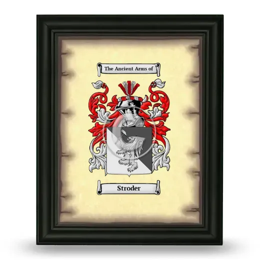 Stroder Coat of Arms Framed - Black
