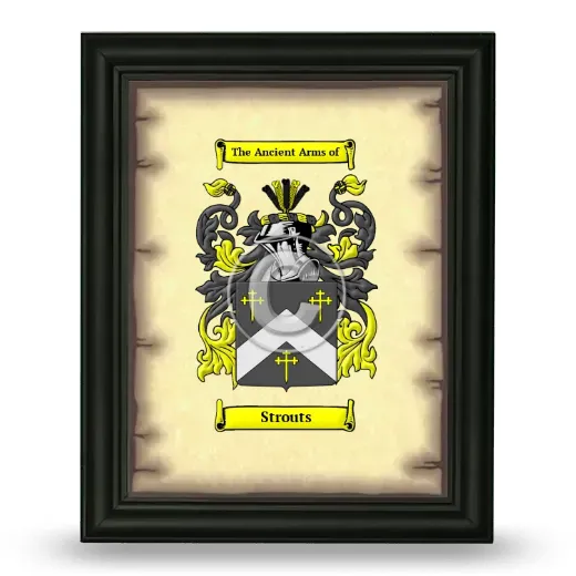 Strouts Coat of Arms Framed - Black