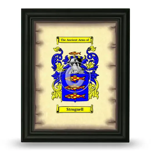 Strugnell Coat of Arms Framed - Black