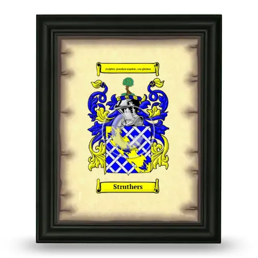 Struthers Coat of Arms Framed - Black
