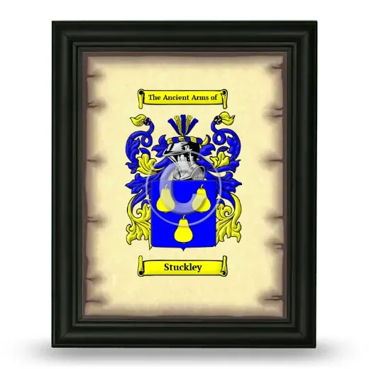 Stuckley Coat of Arms Framed - Black