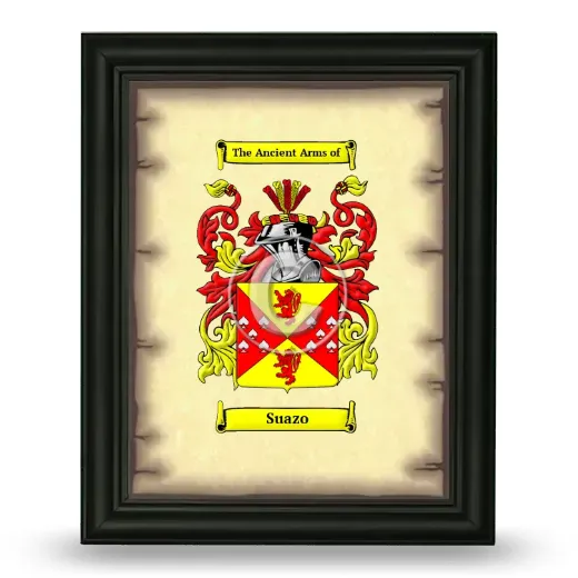 Suazo Coat of Arms Framed - Black
