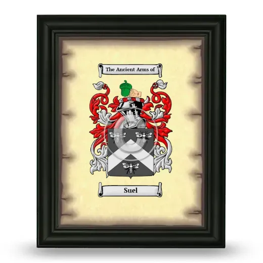 Suel Coat of Arms Framed - Black